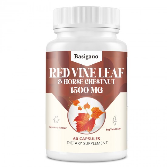 Basigano Red Vine Leaf Dietary Supplement 1500mg