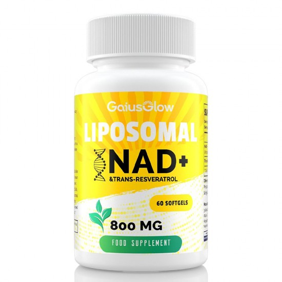 GaiusGlow Liposomal NAD+ Dietary Supplement 800 mg with Trans-Resveratrol 300 mg