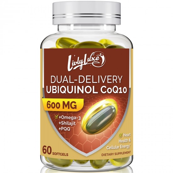 LivLyLuxe Dietary Supplement Ubiquinol CoQ10 600 MG Softgels