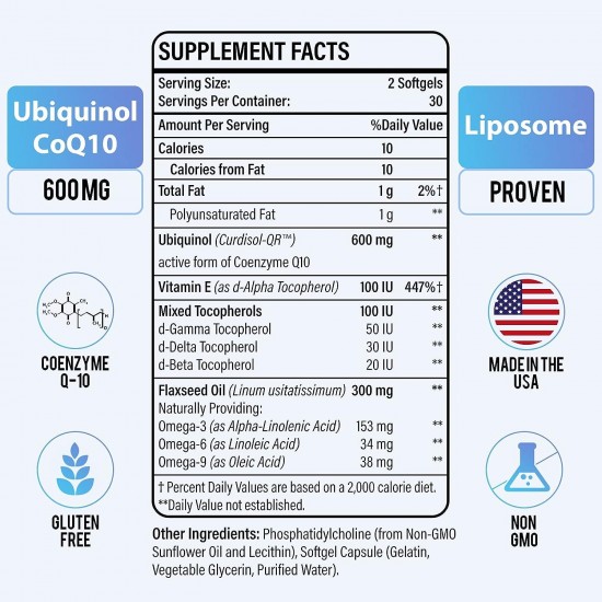 Vitablosom Liposomal CoQ10 Dietary Supplement 600mg